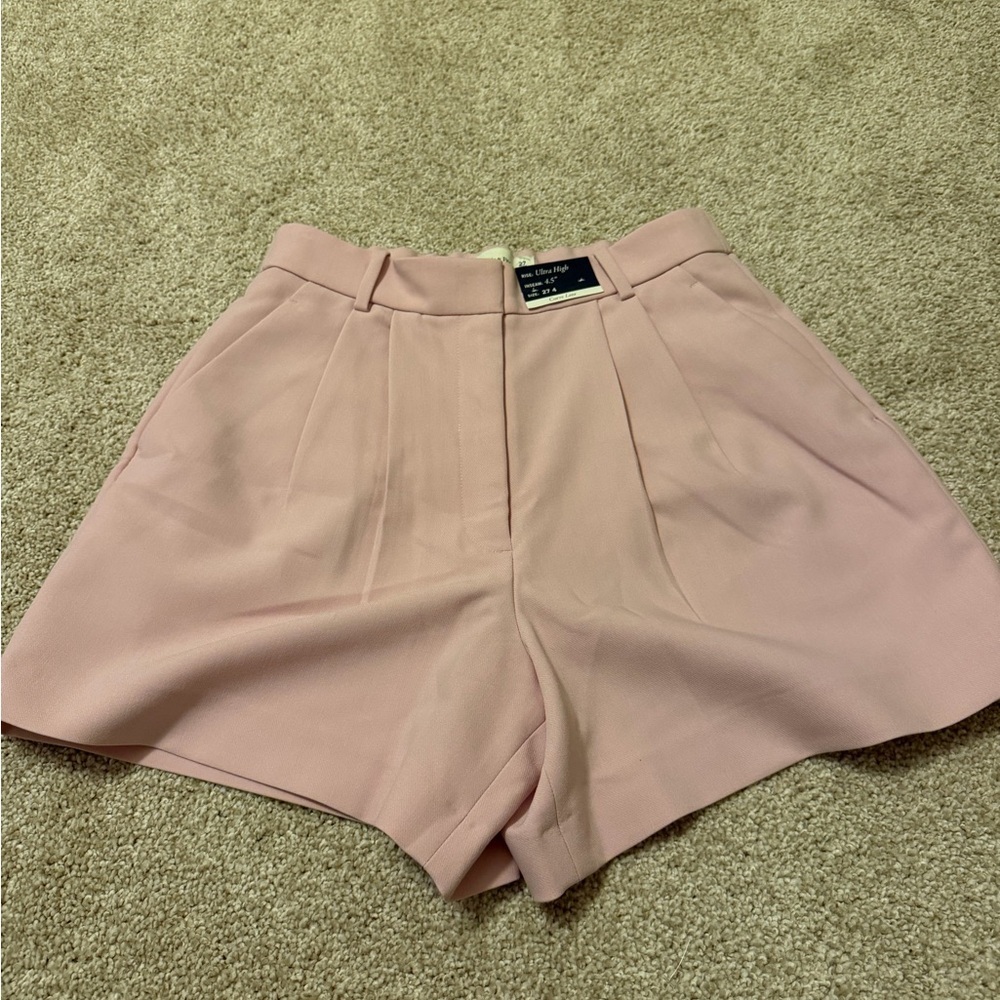 Abercrombie & Fitch Pink Ultra High Curve Love trouser shorts size 27/4 NWT